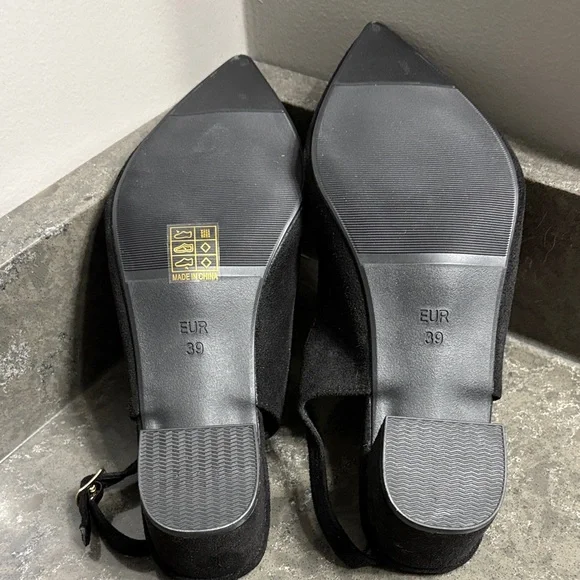 Chic Black Suede Slingback Heels for Women - Picture 6 of 9